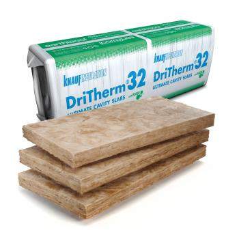 Knauf Dritherm 32 Insulation cavity slab insulation 75nn, 85mm, 100mm, 125mm, 150mm
