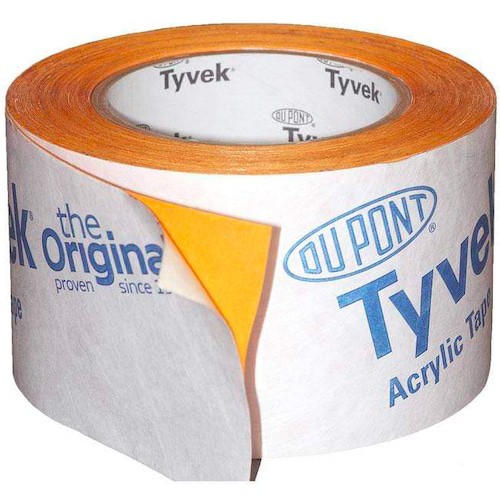 DuPont Tyvek 2060B Single Sided Acrylic Tape 75mm x 25m Roll, Breather Membrane Tape, Tyvek Tape, tyvek Dupont, Tyvek Single Sided Acrylic Tape
