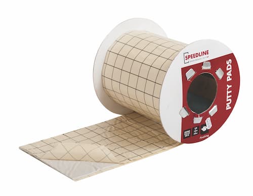 Speedline Intumescent Putty Pads are acoustic, intumescent linings for electrical socket boxes in drywall construction.