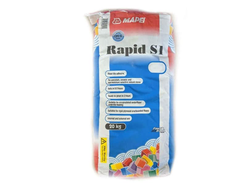 Mapei super flexible S1, rapid set, white tile adhesive 20kg,
